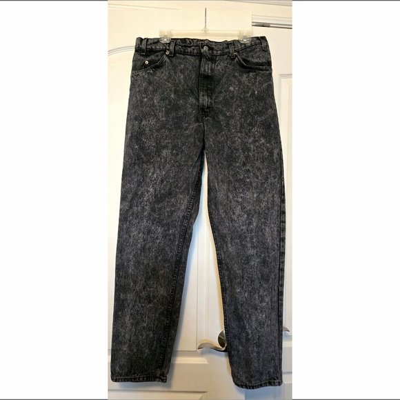 Men's 36-34 Levis Black Tab 505 Acid Washed Black Jeans
